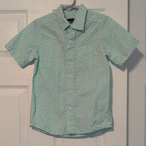 Mint Green Polka Dot Kids Button Down Size 5/6